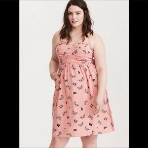 Torrid pink butterfly print dress